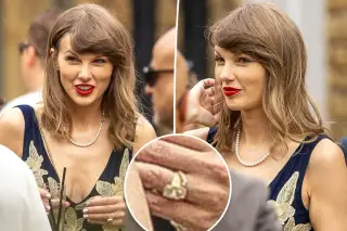 Taylor Swift Flashes Massive Engagement Ring at England Wedding of Studio Duo Oli Jacobs & Laura Sisk