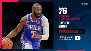 Jaylen Brown Debuts as a Sixer in First Intro Press Conference