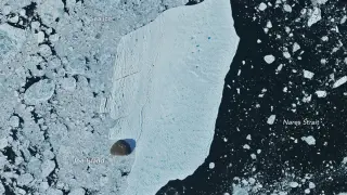 Greenland Ice Island Survives Collision, Keeps Drifting Toward Nares Strait