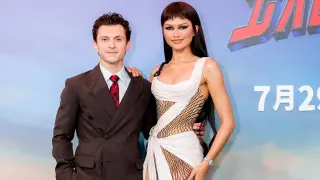 Zendaya and Tom Holland Sparkle in Spider-Themed Shanghai Stop