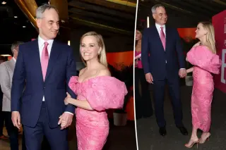 Reese Witherspoon, Oliver Haarmann Coordinate Pink on Elle Premiere Red Carpet