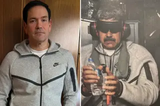 Rubio wears Maduro’s Nike Venezuela tracksuit on Air Force One, fueling viral memes