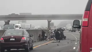 Soldiers and medic intervene to stop mother from stabbing daughters after I-5 crash