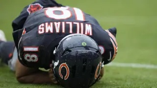 Caleb Williams Walks Under His Own Power, Slight Limp Signals Ongoing Recovery