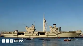 Queen Elizabeth sails from Portsmouth for NATO readiness drill