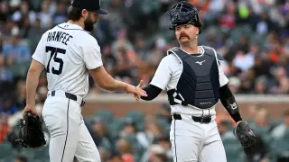Tigers DFA Rogers as Baez makes emotional return to the lineup