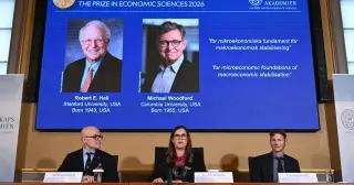 2026 Nobel in Economics Awards Hall and Woodford for Microeconomic Stabilization Models
