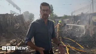 BBC documents smouldering Kyiv market amid relentless strikes