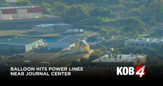 Balloon Lands in Power Lines Near Journal Center During Fiesta Opening Day