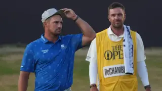 DeChambeau’s Open penalty adds fire to a round of record-pace 62s