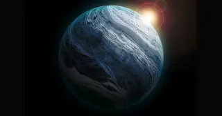 Cobalt-blue world with molten glass rain 63 light-years away