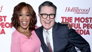 Colbert Bids Farewell to NYC’s Media Night with King by His Side