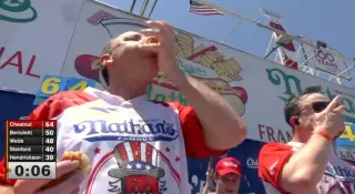 Chestnut Secures 18th Nathan's Title with 66 Dogs at Coney Island