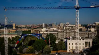 Satellite images reveal White House ballroom construction and UFC Octagon on the South Lawn