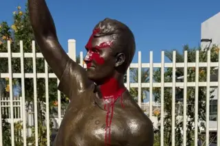 Vandal defaces Charlie Kirk statue outside Turning Point USA HQ Day After Unveiling