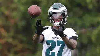 Mitchell’s INT caps Eagles Day 9 camp as depth shines