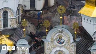 Kyiv's ancient Dormition Cathedral ablaze as Russia strikes kill 11