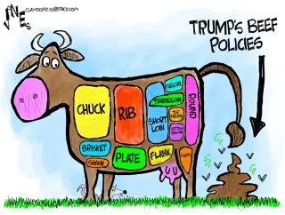 Beef policy and funding in focus: a Clay Jones cartoon critique