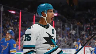 Sharks Defeat Blues in Overtime Without Celebrini