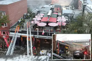 Six firefighters injured as four-alarm blaze tears through Williamsburg restaurants