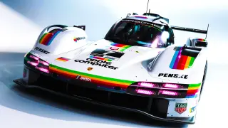 Apple-Inspired Porsche 963s Revive 1980s Apple Color Scheme at Laguna Seca