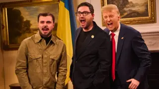 SNL UK Premieres First Crossover with James Austin Johnson's Trump in Cold Open
