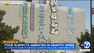 LADWP employee among four arrested for $175,000 downtown LA graffiti spree