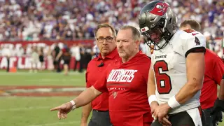 Buccaneans Face Quarterback Crisis as Mayfield's Thumb Injury Forces Rookie Start