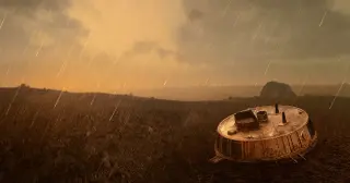 Huygens’ Titan touchdown reveals snow-like ground and a data-driven reconstruction