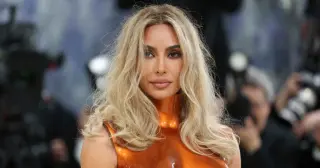 Kim Kardashian Wears Bronze Armor With a 60s Body-Plate Mold at 2026 Met Gala