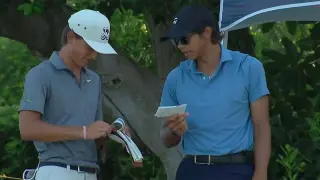 Teen duo tee off together: Miles Russell with Charlie Woods for U.S. Open final qualifier