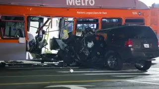 Wrong-way SUV crashes into Chatsworth bus; two dead, driver arrested