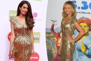 Amal Clooney Repeats Cameron Diaz’s 2007 McQueen Gown for Golden Night
