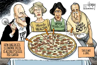 Cartoon Highlights US Wealth Gap as Daily Kos Faces Financial Strain