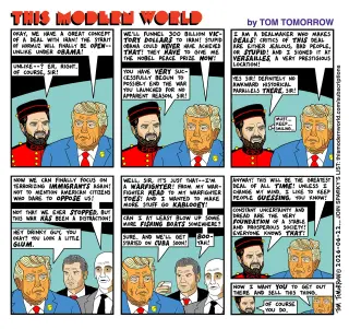 Tom Tomorrow cartoon urges readers to fund Daily Kos to keep it free