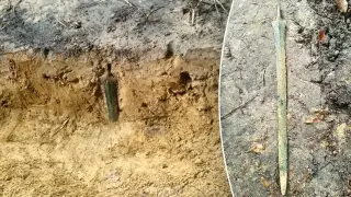 Bronze Age Sword Stands Upright After Detectorist Discovery in Poland