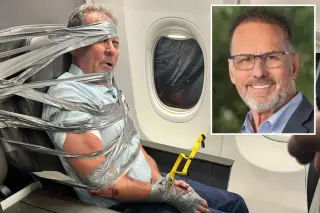 Duct-taped passenger blames memory lapse for midair meltdown on Newark-bound flight