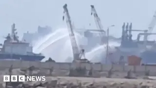 Drone strike sparks fire on LNG ships at Egypt's Damietta port