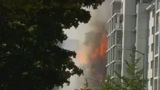 Vacant Portland Warehouse Fire Sparks Firefighting Along NW Naito Parkway