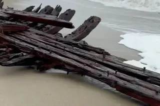 Nor'easter Exposes 1884 Warren Sawyer Remains on Nantucket Shore