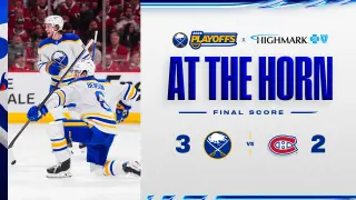 Benson’s Birthday Goal Lifts Sabres to 3-2 Win, Series Tied 2-2