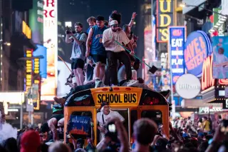 Knicks Victory Triggers Destruction of World Cup Shuttle Buses in Manhattan