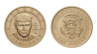 Trump headlining a new gold-hued $1 coin for America's 250th birthday