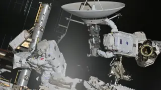 First French Woman Spacewalker Leads ISS Antenna Repair Attempt