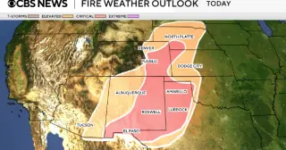 Extreme wildfire risk sweeps the central U.S. as heat and gusts surge