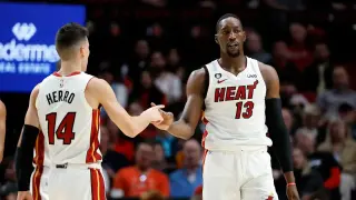 Adebayo Punches Ex-Heat Teammate Herro Amid Burner-Account Shade