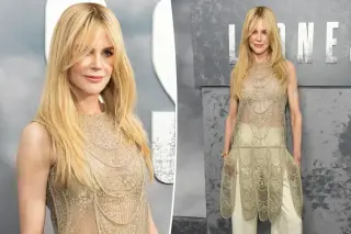 Kidman Shines in Metal Mesh Couture at Lioness NYC Premiere