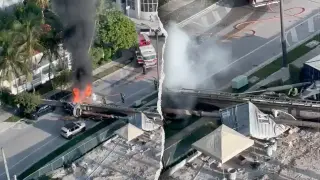 Miami drilling rig collapse traps workers, sparks vehicle fire in Brickell