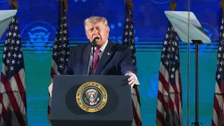 Trump frames communism as threat as DC cancels Independence Day parade due to heat