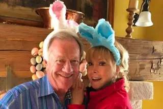 Barbara Eden 94 Celebrates Easter with Joyful Bunny-Eared Selfie with Husband